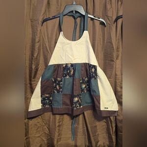 Vintage 90s Handmade Patchwork Halter Top – Hookahville Festival Boho Hippie